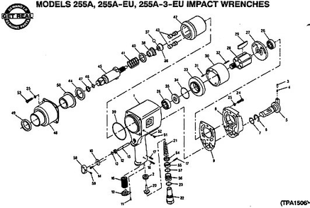 Diagram Diagram and Parts List for IR255A  Ingersoll Rand Wrench
